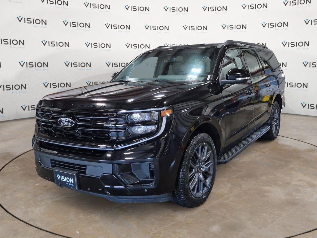 2026 Ford Expedition Max Platinum 4x4 in Agate Black Metallic — front three-quarter view