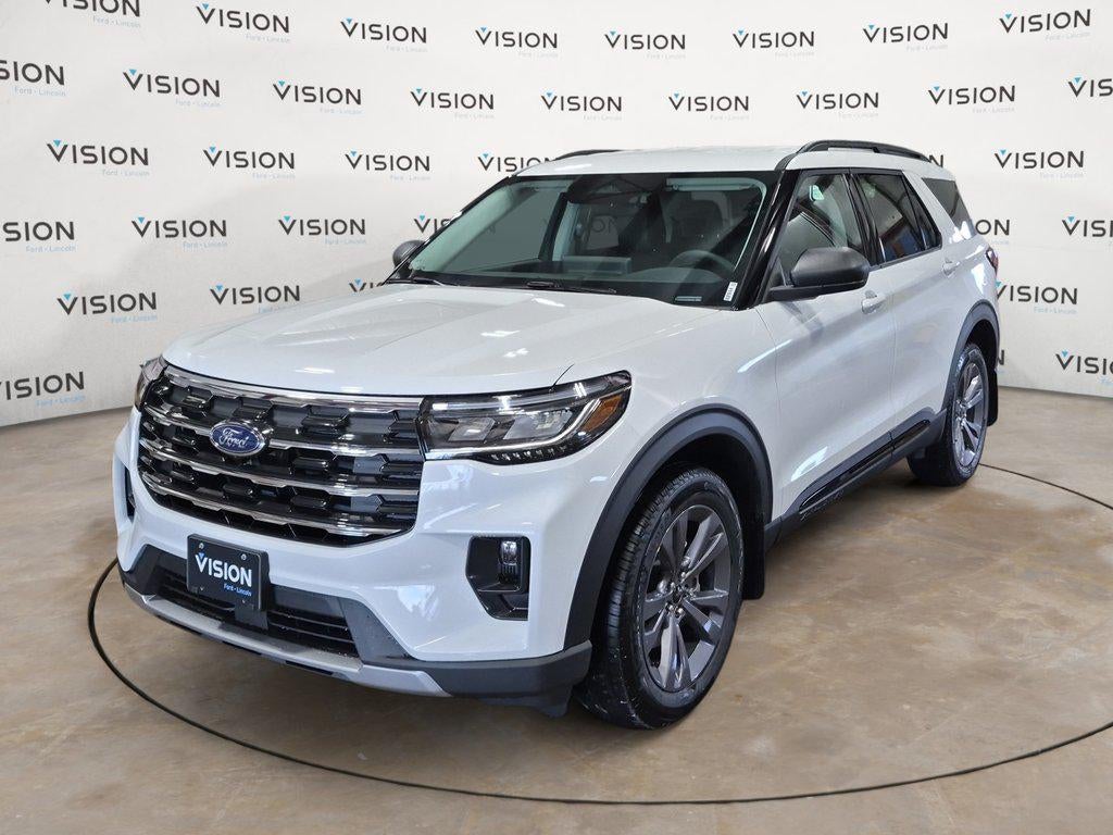 2026 Ford Explorer Active w/100A Pkg 4WD in Oxford White — front three-quarter view