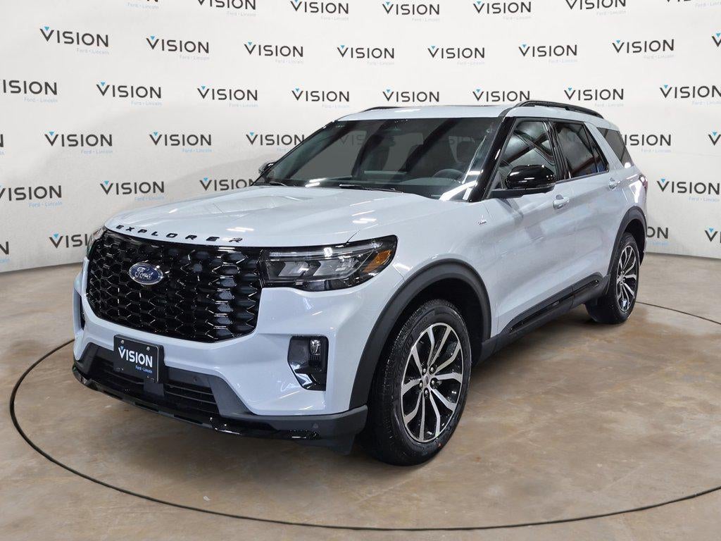 2026 Ford Explorer ST-Line 4WD in Space White Metallic — front three-quarter view