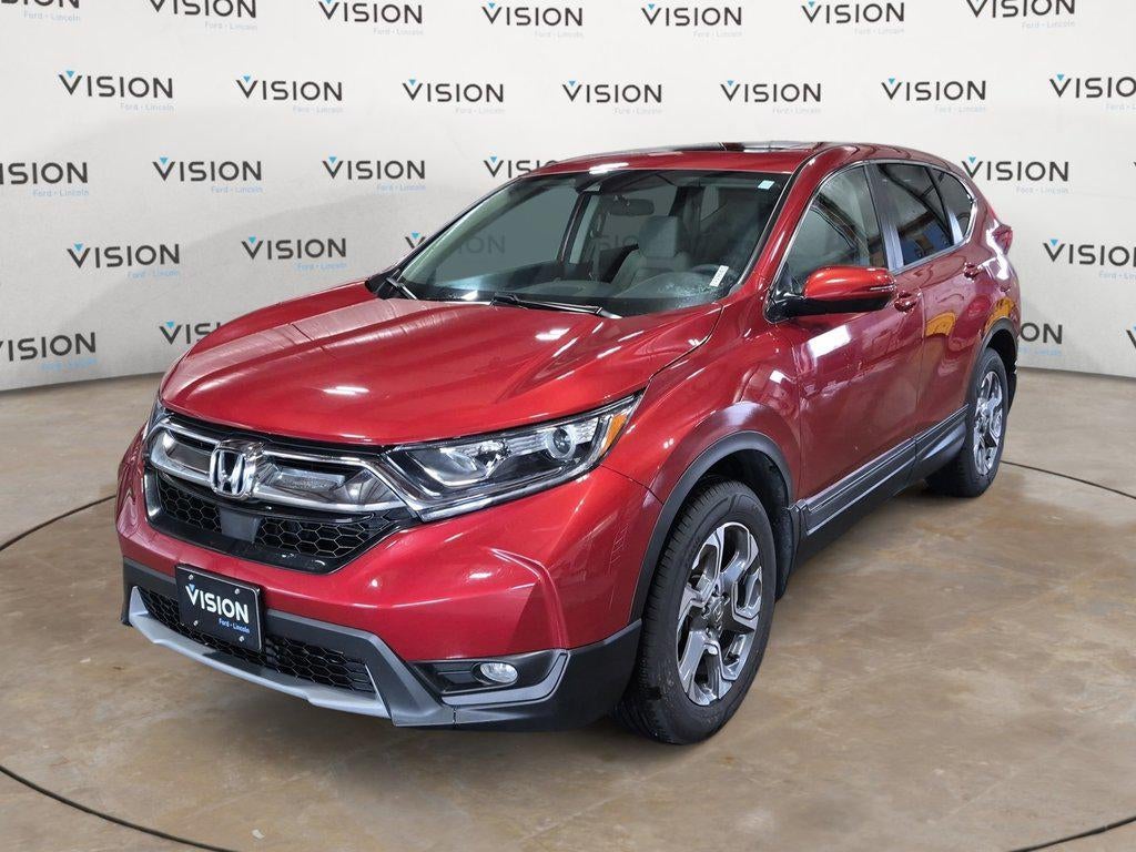 2018 Honda Cr-V EX AWD in Molten Lava Pearl — front three-quarter view