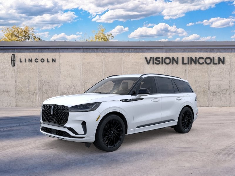 2025 Lincoln Aviator Reserve in Pristine White Metallic Tri-Coat — front three-quarter view